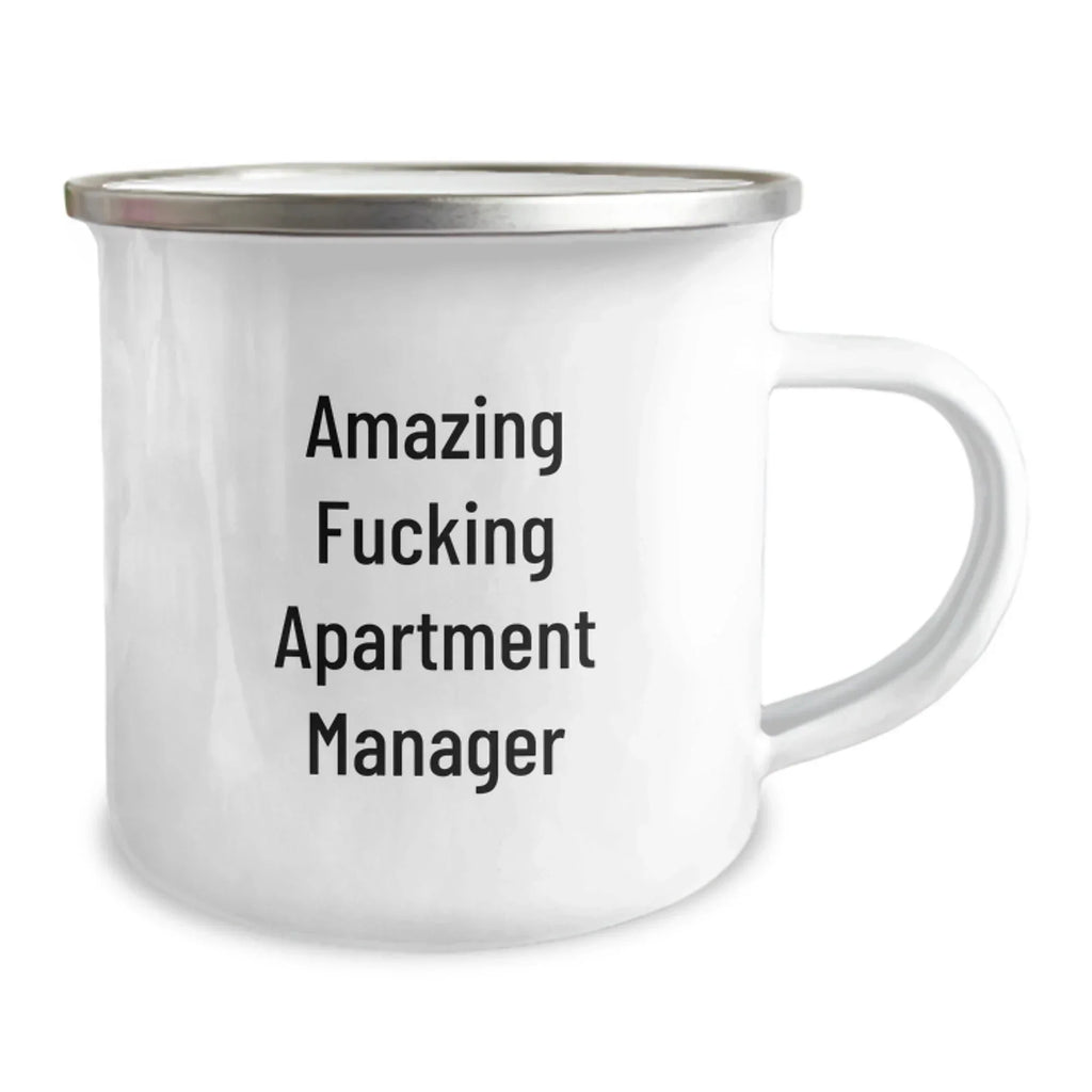 Funny 'Amazing F--king Apartment Manager' Gifts for Apartment Manager, Camping Mug for Christmas Unique Gifts for Men, Women, Friends, Coworkers, Family