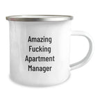 Funny 'Amazing F--king Apartment Manager' Gifts for Apartment Manager, Camping Mug for Christmas Unique Gifts for Men, Women, Friends, Coworkers, Family