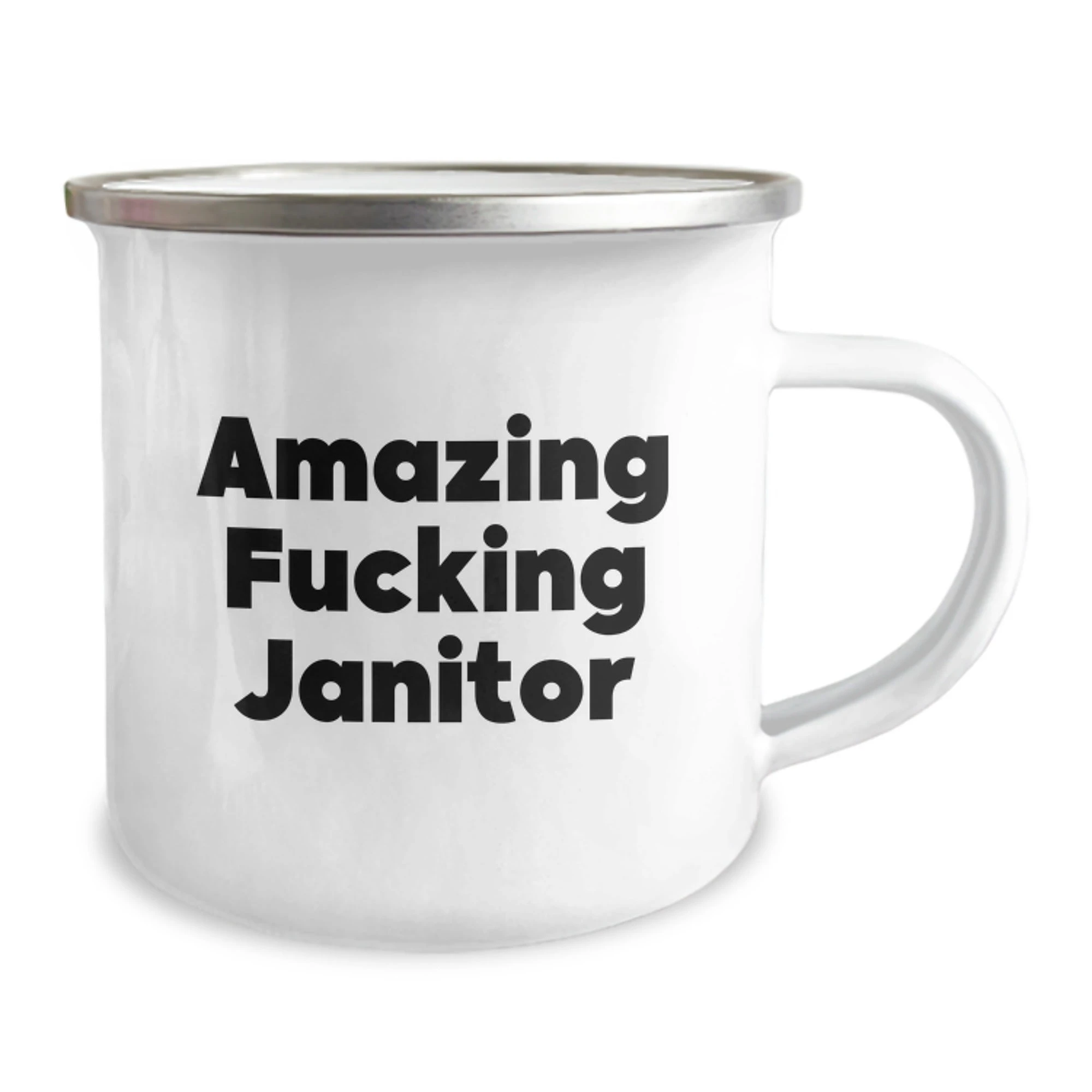 Funny Janitor Gifts from Friends for Janitor, Valentine's Unique Camping Mug, Amazing F--king Janitor Quote Janitor Mug, Janitor Appreciation - Image 2