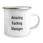 Funny Manager Gifts, Amazing Camping Mug for Graduation, 'Amazing F--king Manager' Quote, Gifts from Friends, Gifts for Manager
