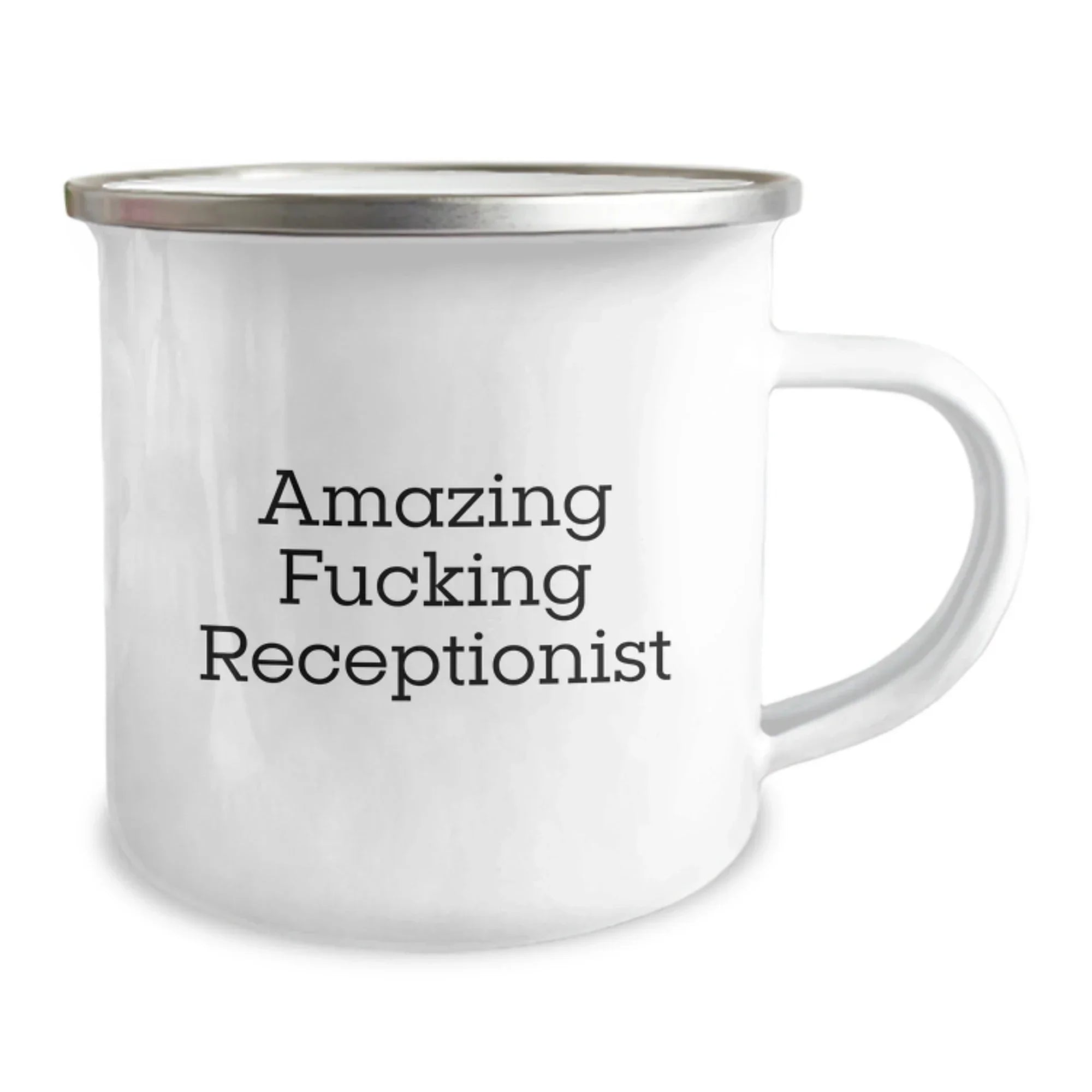 Funny Receptionist Gifts for Coworkers - 'Amazing F--king Receptionist' Quote Christmas Unique Mugs for Men Women Friends Family