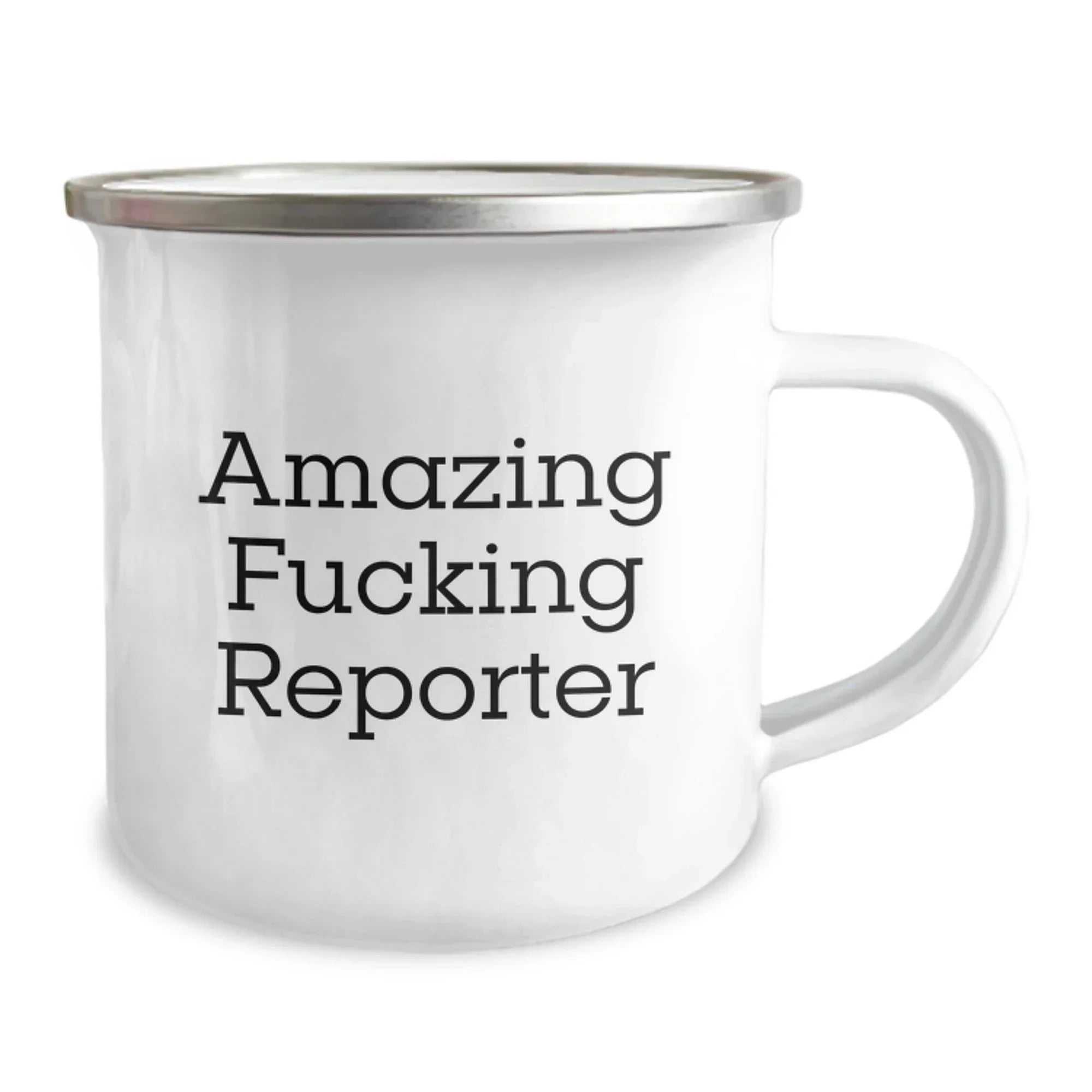Funny Reporter Gifts from Men to Friends, Christmas Unique Mugs for Camping Reporter Enthusiasts, Amazing F--king Reporter Quote on Stainless Steel