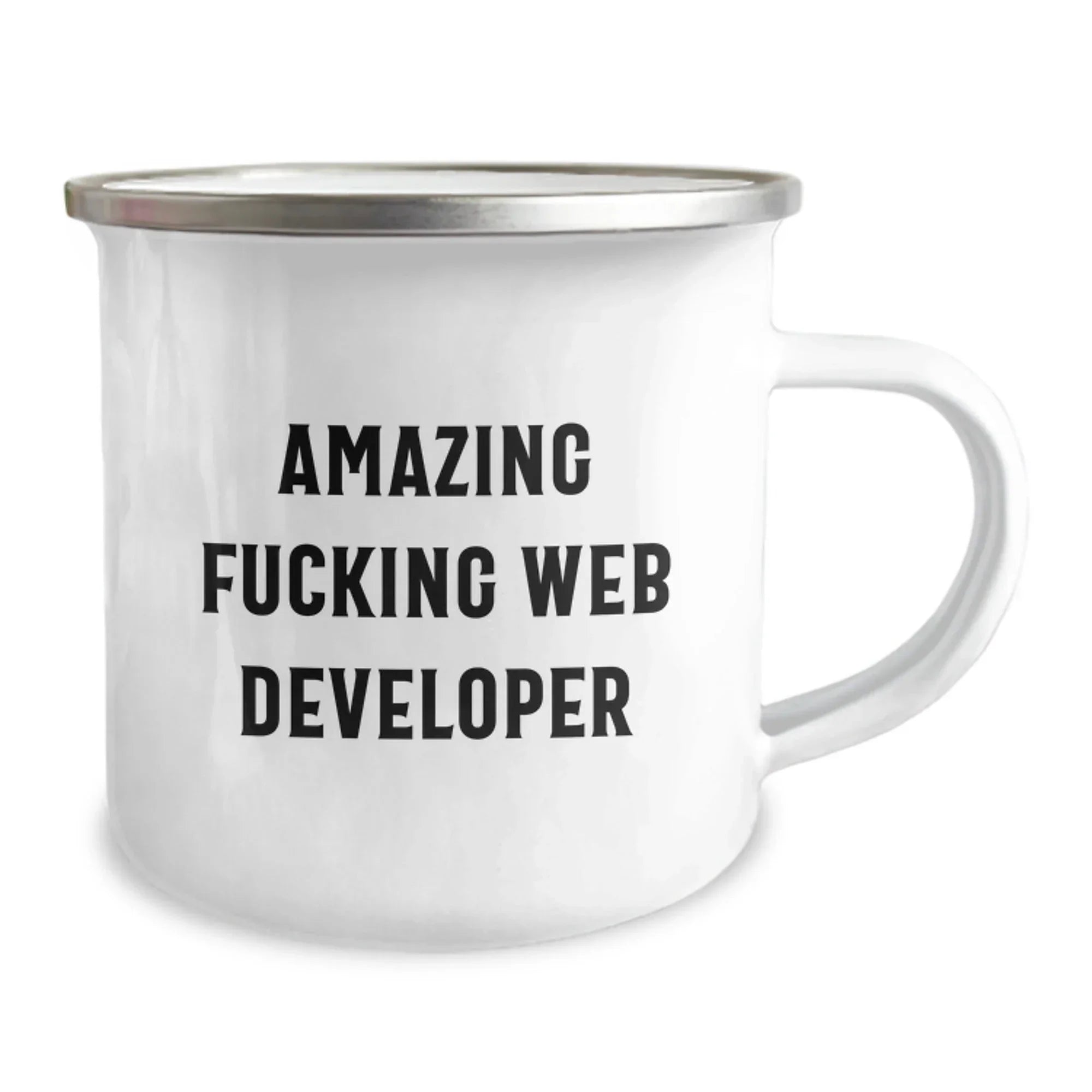 Funny Web Developer Gifts from Friends - Web Developer Camping Mug, Amazing F--king Web Developer Quote, Christmas Unique Gifts for Men