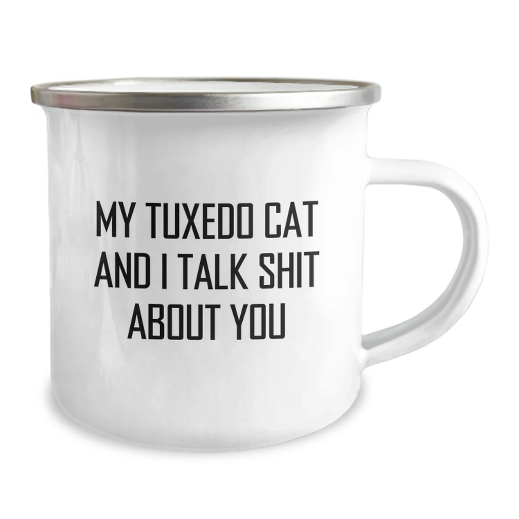 Tuxedo Cat Camping Mug Funny Gift for Mom, Unique Mother's Day Unique Gift Ideas from Family, Friends for Tuxedo Cat Lover - Image 2
