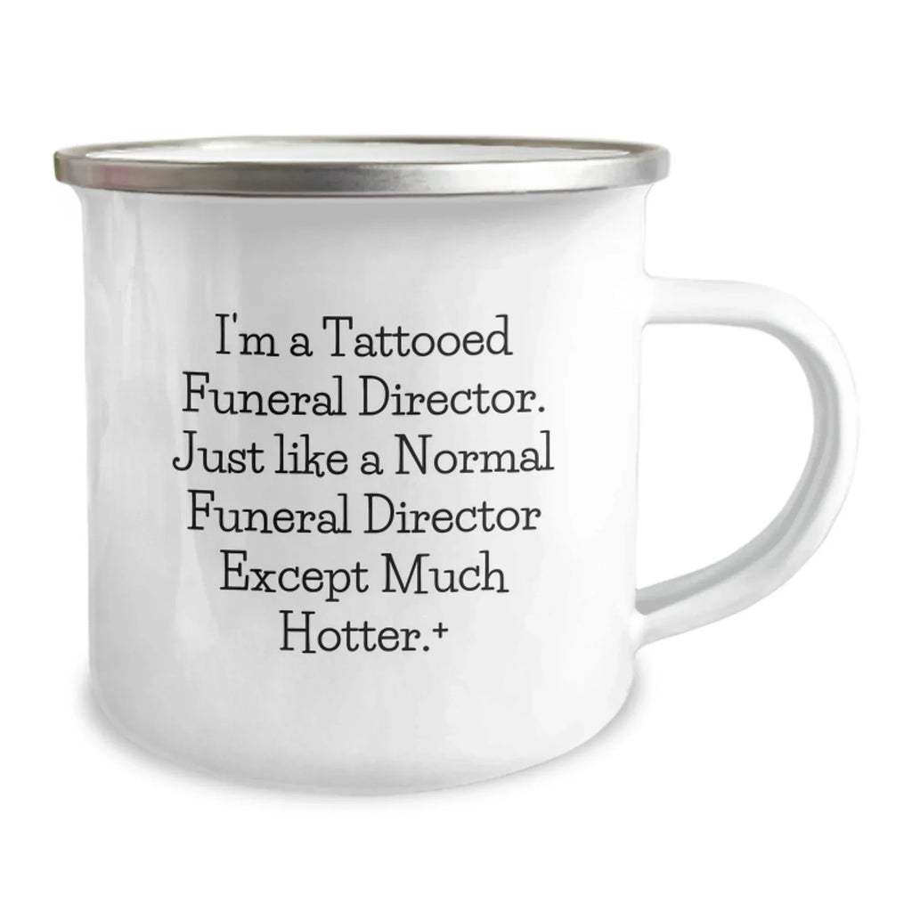 Funny Funeral Director Gifts for Men, Christmas Unique Mugs from Friends, 'I'm A Tattooed Funeral Director...'