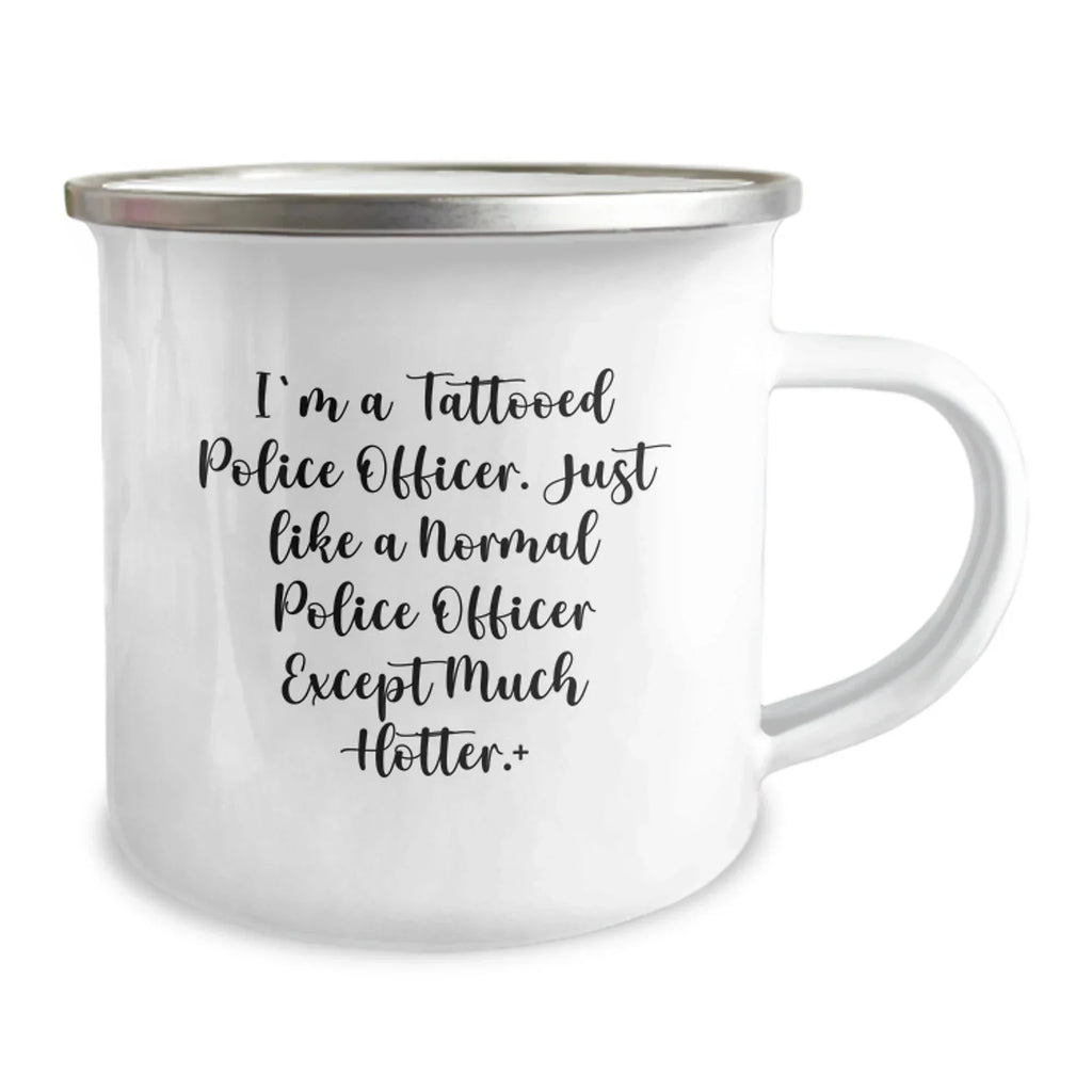 Funny Police Officer Gifts, Hotter Police Officer Camping Mug, Christmas Unique Presents for Police Officer Men by Friends, Family, Women