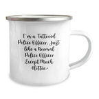 Funny Police Officer Gifts, Hotter Police Officer Camping Mug, Christmas Unique Presents for Police Officer Men by Friends, Family, Women