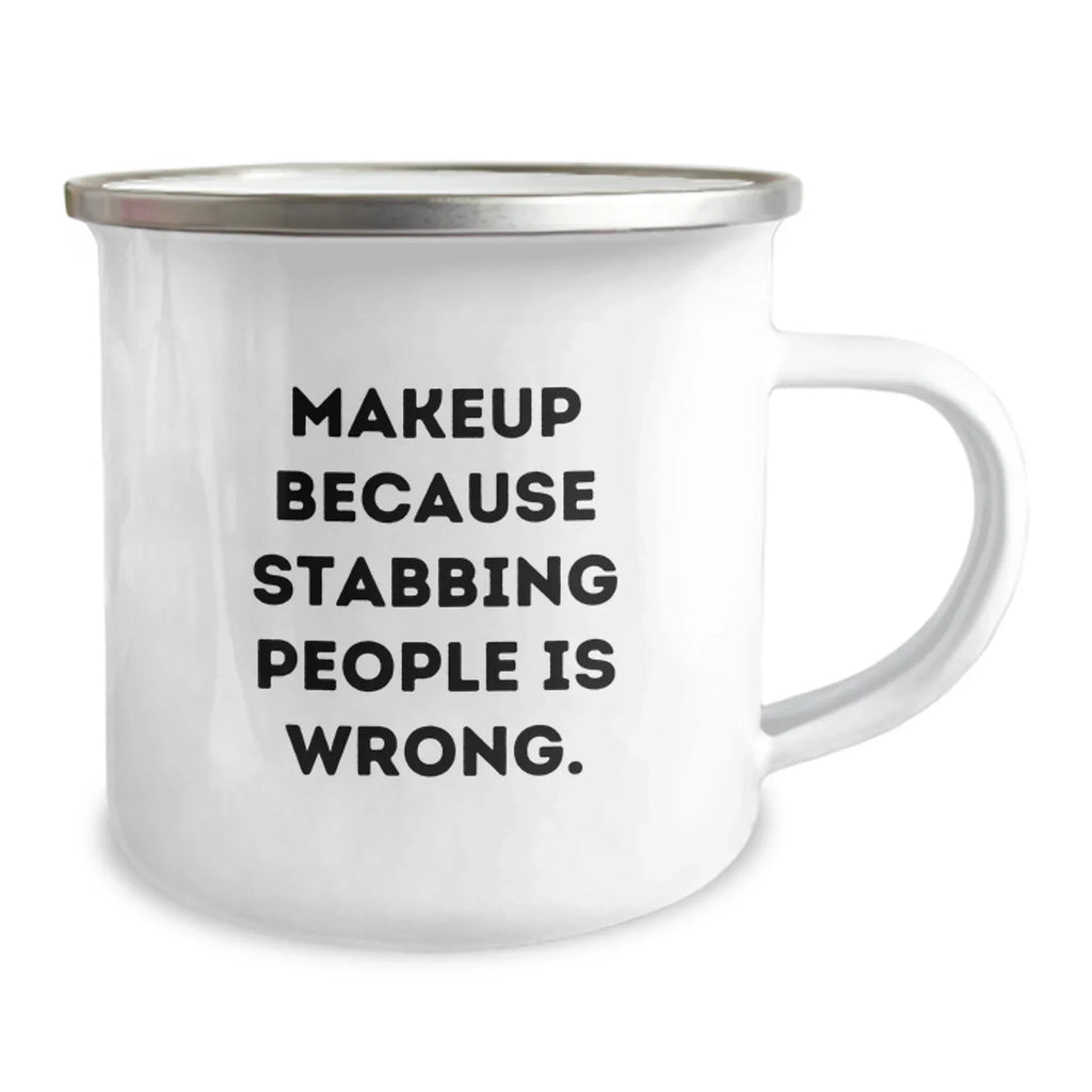 Funny Makeup Gifts for Makeup Lovers, Christmas Unique Gifts from Friends, Men, Women, or Family - Makeup is My Love Camping Mug