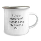 Tuxedo Cat Lovers Gifts from Friends for Birthday Unique, Funny Camping Mug