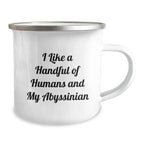 Funny Abyssinian Cat Gifts for Men and Women, Unique Christmas Mugs for Cat Lovers, Quote: I Like A Handful Of Humans And My Abyssinian, Gifts from Family