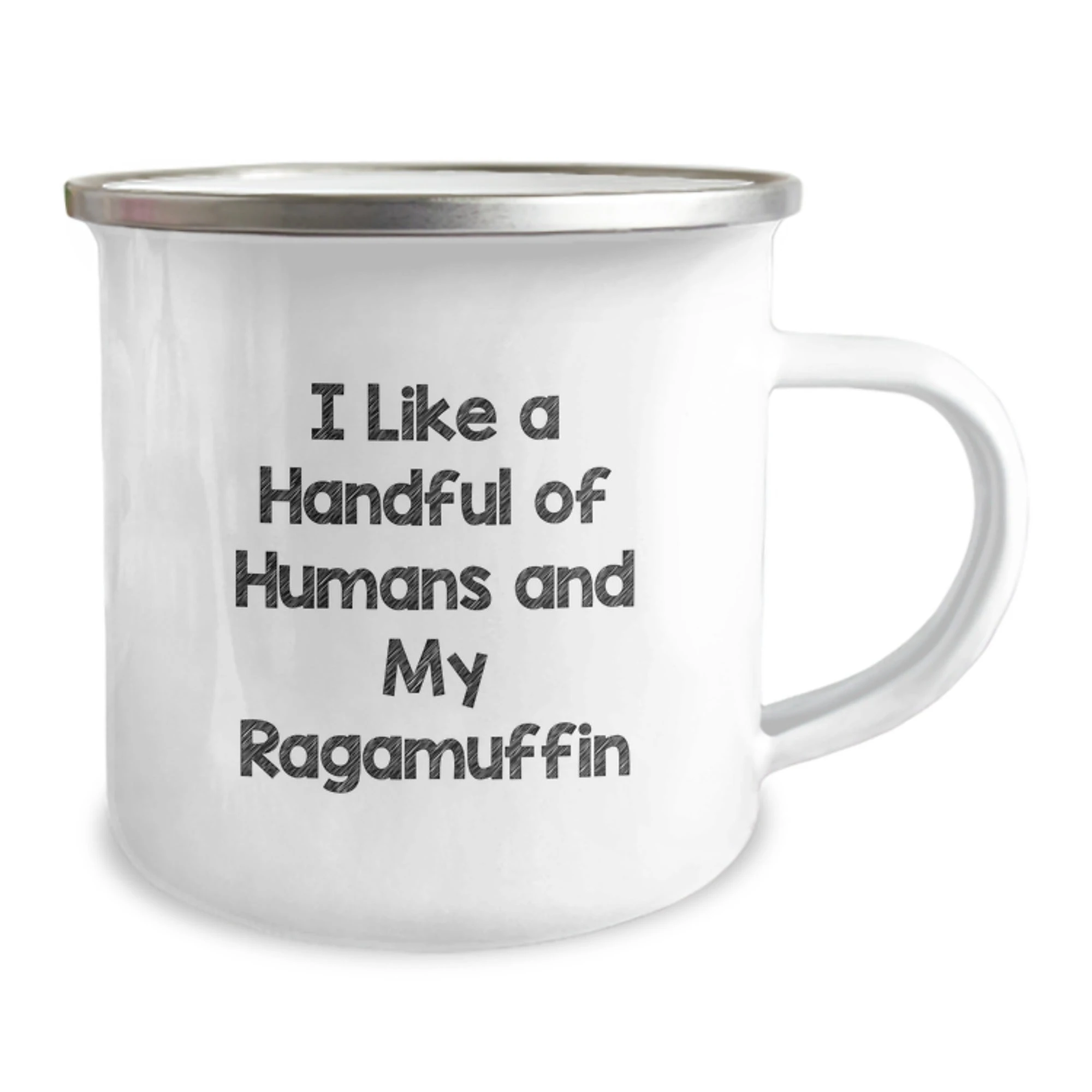 Christmas Unique Gifts for Ragamuffin Cat Lovers, Funny I Like A Handful Of Humans And My Ragamuffin Camping Mugs