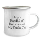 Funny Smoke Cat Gifts for Men from Family - I Like A Handful Of Humans And My Smoke Cat Christmas Unique
