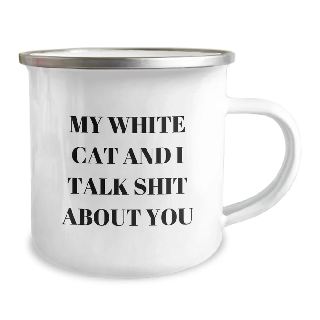 White Cat Camping Mug Funny Quote Gifts from Dad to Son or Friend on Father's Day - Image 2