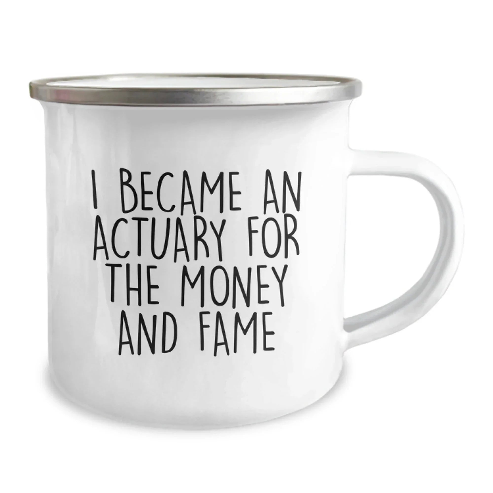 Funny Actuary Gifts for Him - I Became An Actuary For The Money And Fame, Unique Christmas Unique Gift Ideas for Actuaries, Stainless Steel Camping Mug for Men Friends Family