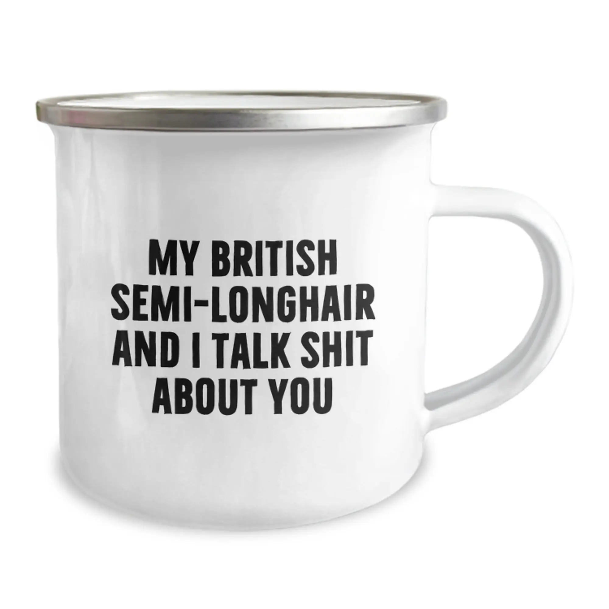 Funny British Semi-Longhair Cat Gifts for Men, Women, Friends and Family - Graduation Unique Mugs with Quote 'My British Semi-longhair And I Talk Shit About You' - Image 2