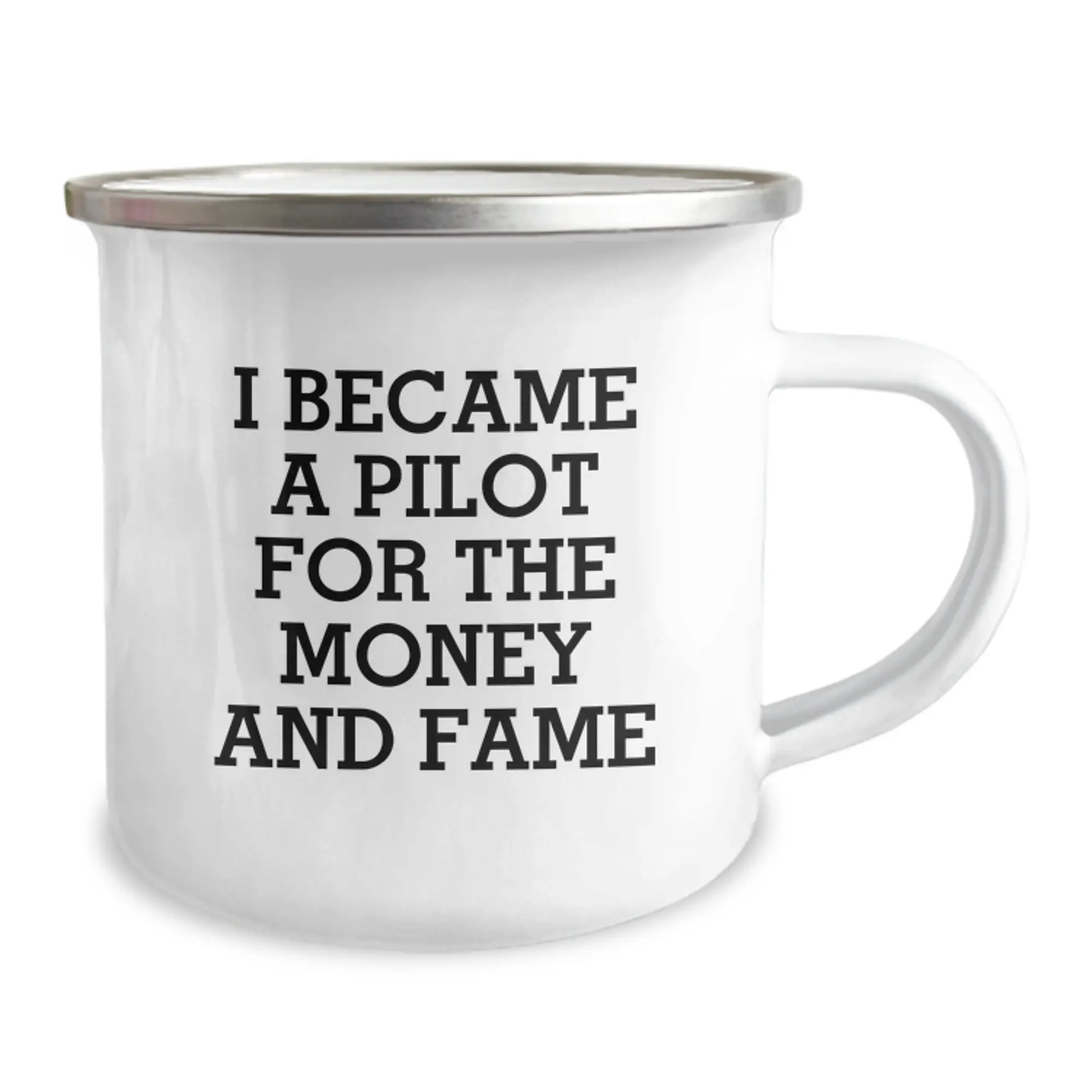 Funny Pilot Birthday Unique Gifts from Friends, Unique Pilot Camping Mug, I Became A Pilot For The Money And Fame, Perfect For Pilot Enthusiasts, Funny Pilot Gifts for Men - Image 2