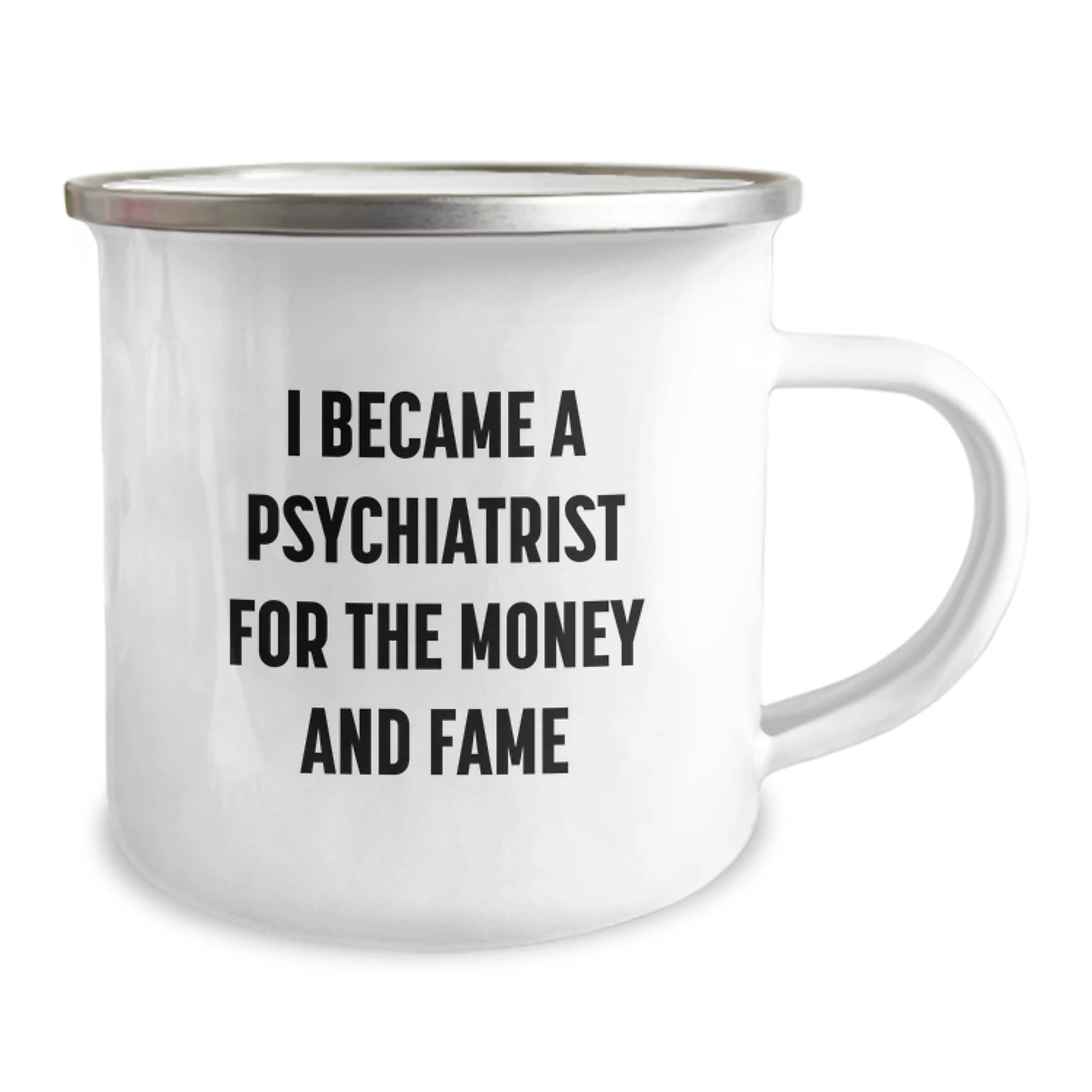Funny Psychiatrist Gifts for Men Women - Christmas Unique Gifts from Family to Friends - Camping Mug I Became A Psychiatrist For The Money And Fame