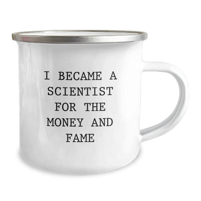 Funny Scientist Gifts for Men, Christmas Unique Mugs with 'I Became A Scientist For The Money And Fame' Quote, Perfect Camping Mug for Friends, Family, Coworkers, Women - Image 2