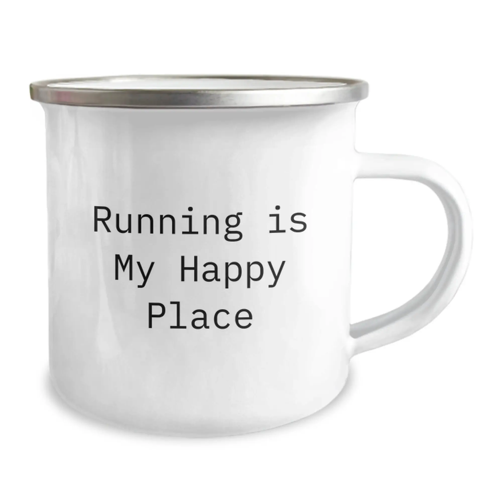 Funny Running Gifts for Him from Family - Camping Mug - 'Running Is My Happy Place' Graduation Unique Gifts - Image 2