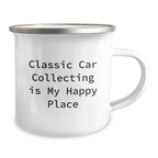 Funny Classic Car Collecting Gifts for Mom, Classic Car Collecting Is My Happy Place, Camping Mug for Women on Mother's Day - Image 2