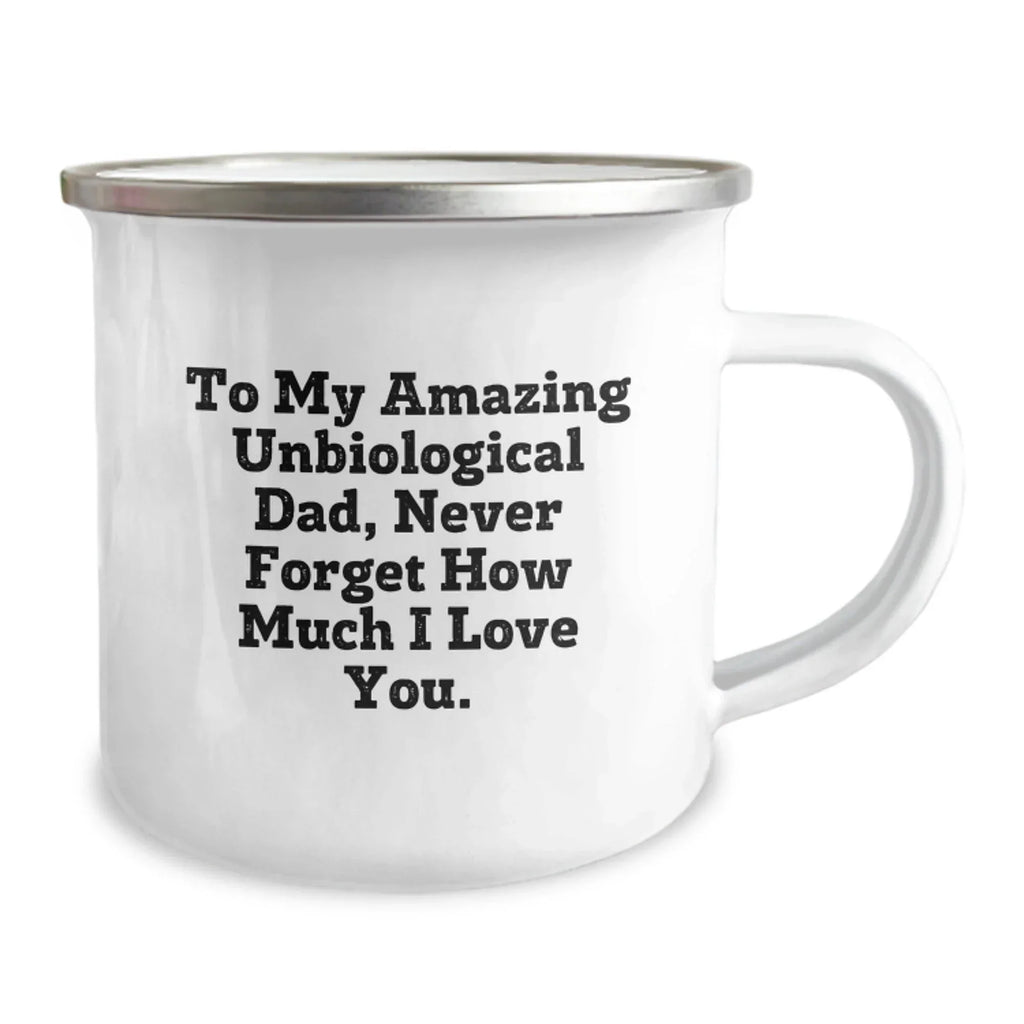 Funny Unbiological Dad Gifts for Him, Camping Mug with Christmas Quote, Unique Presents from Family Friends