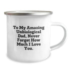 Funny Unbiological Dad Gifts for Him, Camping Mug with Christmas Quote, Unique Presents from Family Friends