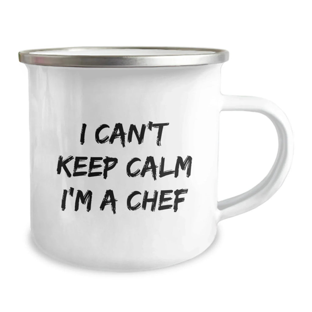 Funny Chef Gifts from Family, Christmas Unique Gifts for Men, I Can't Keep Calm I'm A Chef Camping Mug