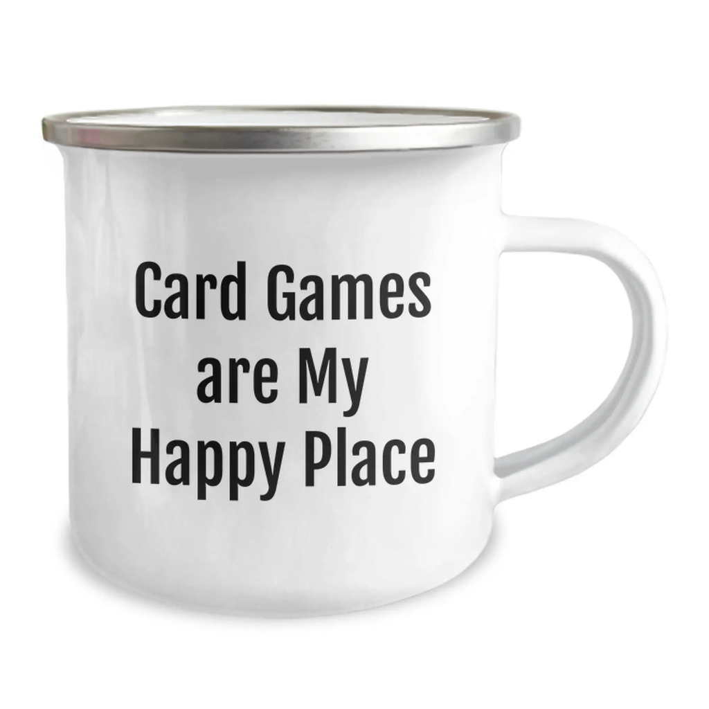 Funny Card Games Gifts from Family - Card Games Are My Happy Place Graduation Unique Gifts for Card Games Lovers in Camping Mug - Image 2