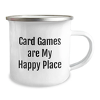 Funny Card Games Gifts from Family - Card Games Are My Happy Place Graduation Unique Gifts for Card Games Lovers in Camping Mug - Image 2