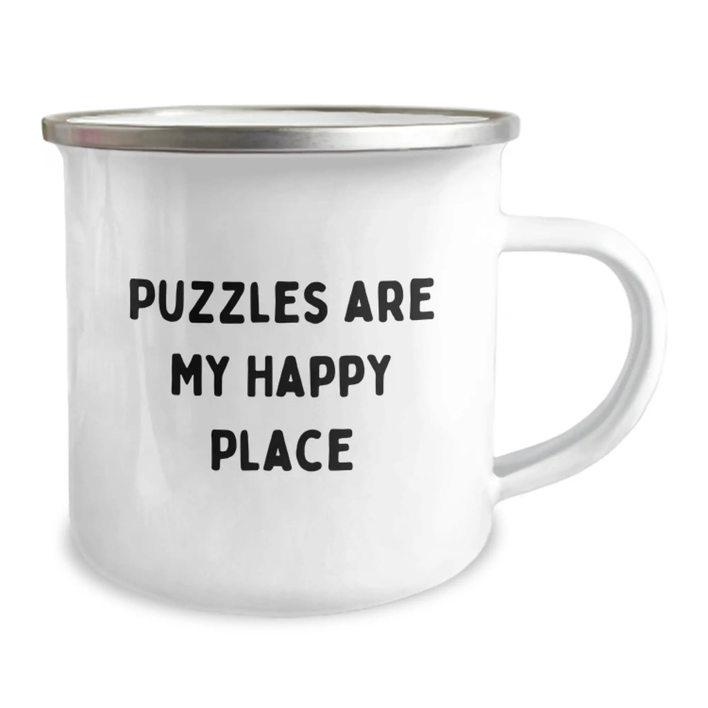 Puzzles Lovers Gifts for Men and Women - Funny Camping Mug for Graduation Unique Gifts from Friends and Family - Puzzles Are My Happy Place - Image 2
