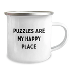 Puzzles Lovers Gifts for Men and Women - Funny Camping Mug for Graduation Unique Gifts from Friends and Family - Puzzles Are My Happy Place - Image 2