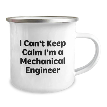 Cute Funny Mechanical Engineer Gifts from Friends for Birthday Unique Camping Mugs, I Can't Keep Calm I'm A Mechanical Engineer, 12 oz Stainless Steel with Enamel Finish - Image 2