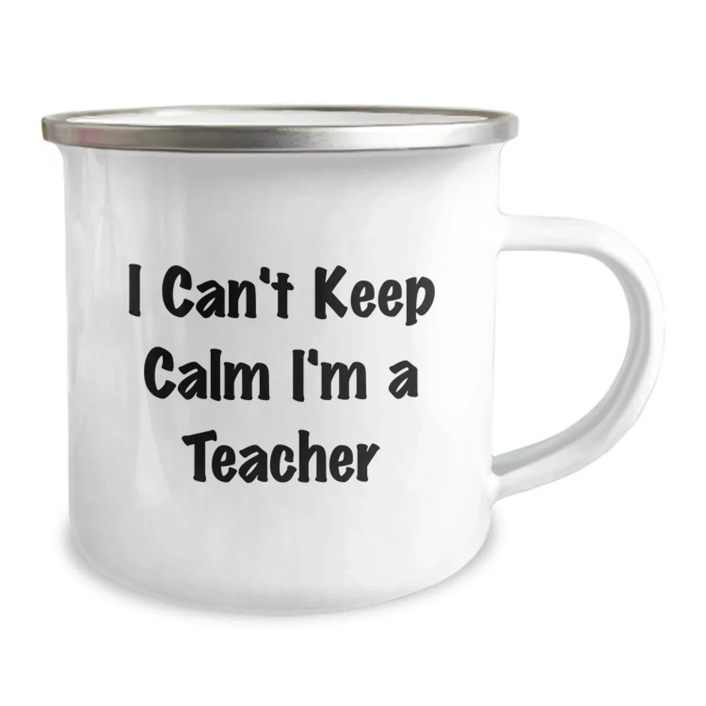 Funny Teacher Gifts from Friends for Christmas Unique Teacher Camping Mug - I Can't Keep Calm I'm A Teacher