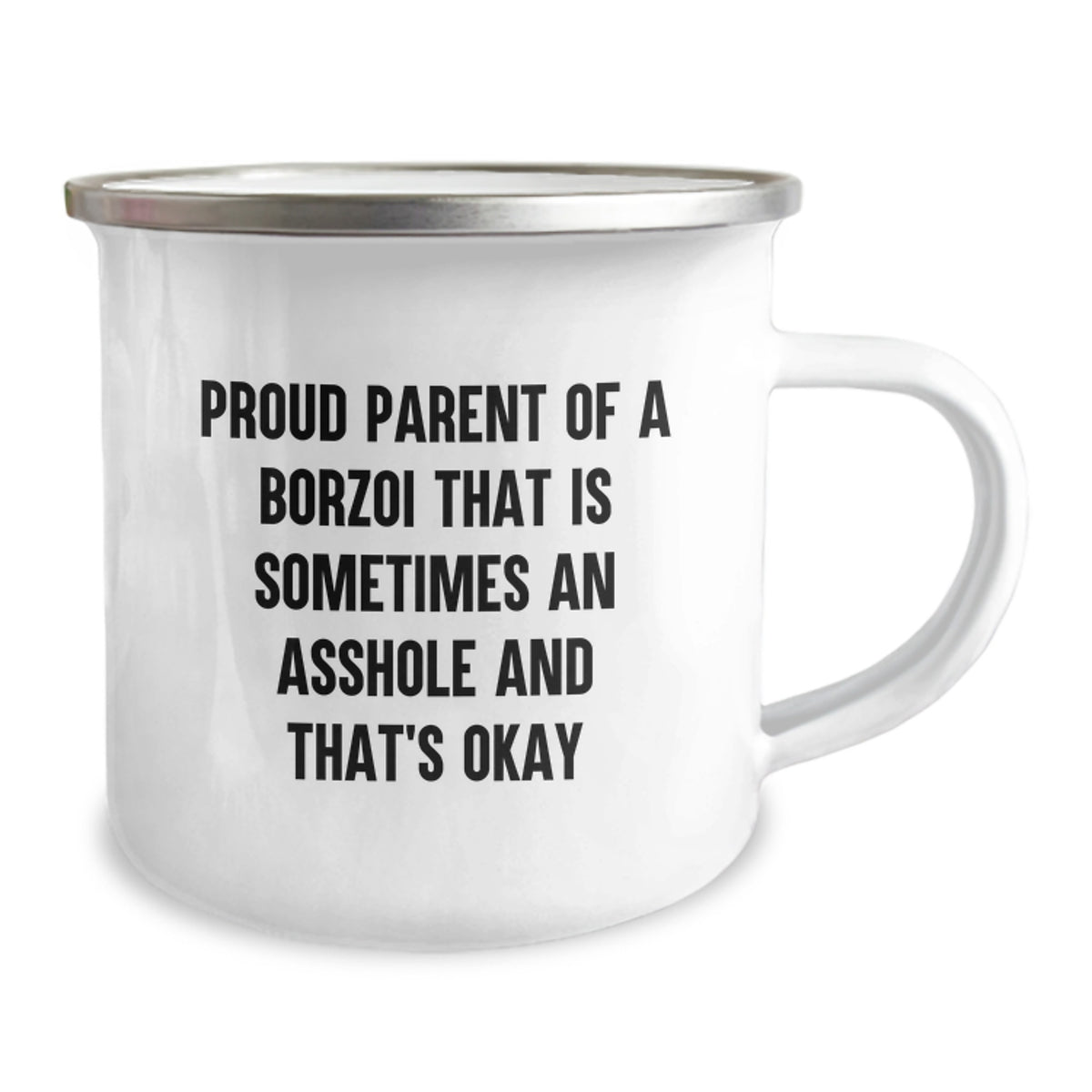 Christmas Gift for Her Humorous Borzoi Camping Mug - Proud Parent Saying - Image 2