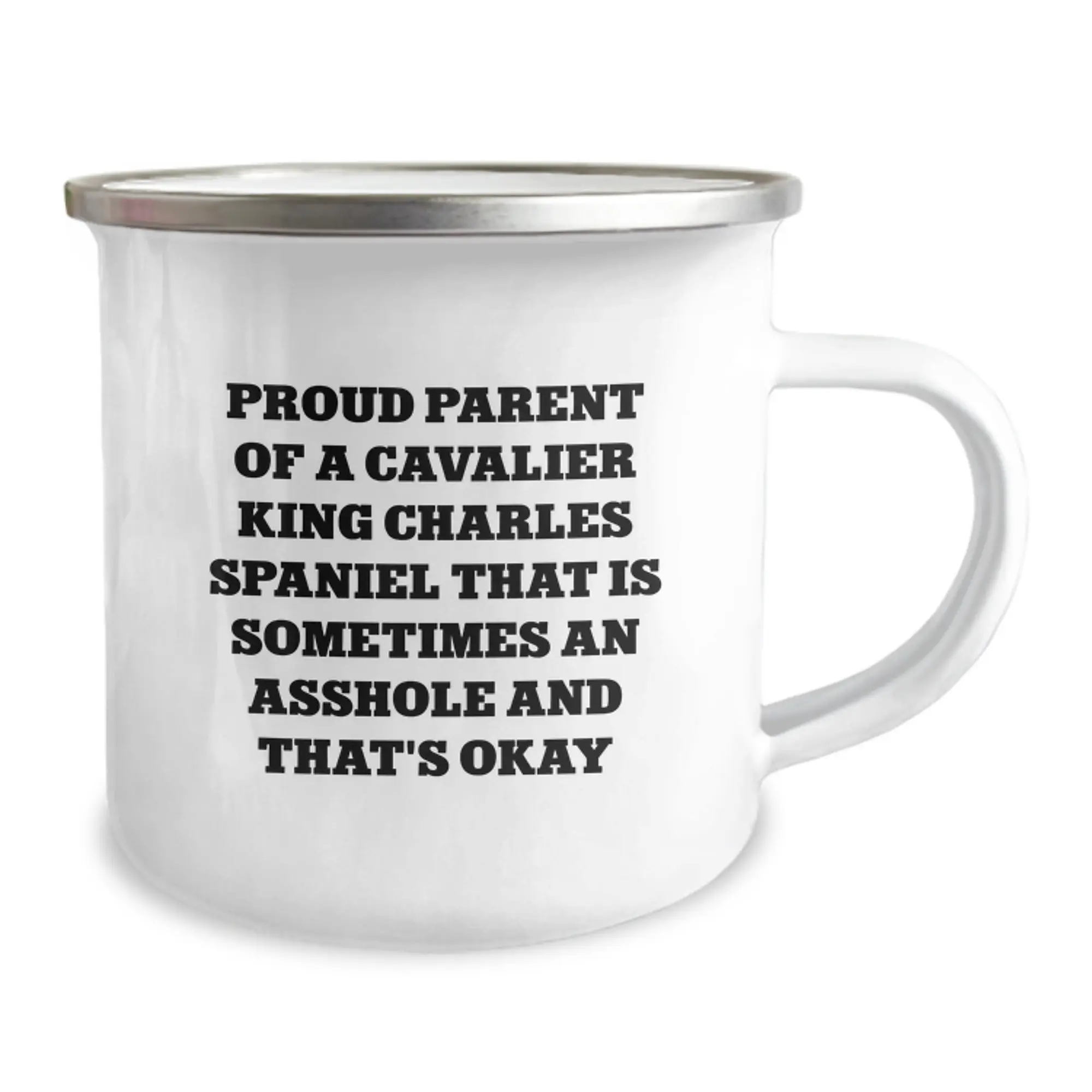 Funny Cavalier King Charles Spaniel Dog Gifts for Graduation - Camping Mug from Mom - Proud Parent of a CKCS That's Okay - Image 2
