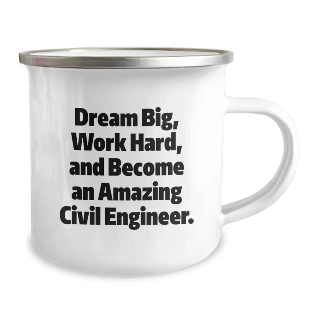 Gifts from Family, Inspirational Civil Engineer Mugs for Men, Funny Camping Mug with Dream Big Quote, Unique Christmas Unique Gifts