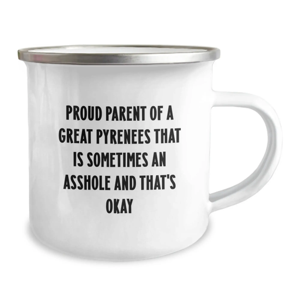 Funny Great Pyrenees Dog Gifts from Mom, for Proud Dad Graduation Unique Mugs - Camping Mug with Quote - Image 2