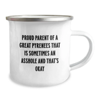 Funny Great Pyrenees Dog Gifts from Mom, for Proud Dad Graduation Unique Mugs - Camping Mug with Quote - Image 2