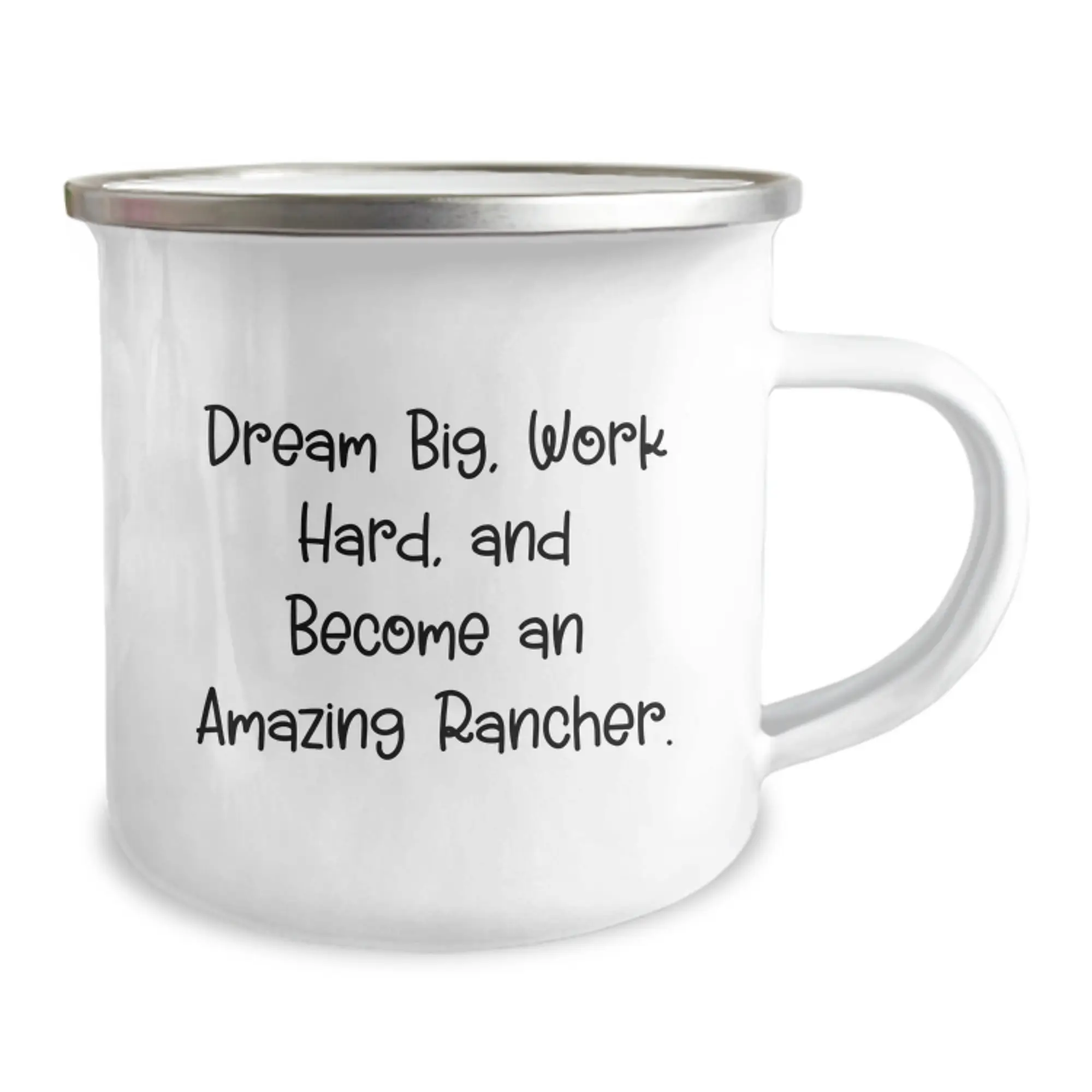 Gifts from Family to Rancher Men - Inspirational Camping Mug for Birthday Unique Gifts, Dream Big Work Hard and Become an Amazing Rancher Mug - Image 2