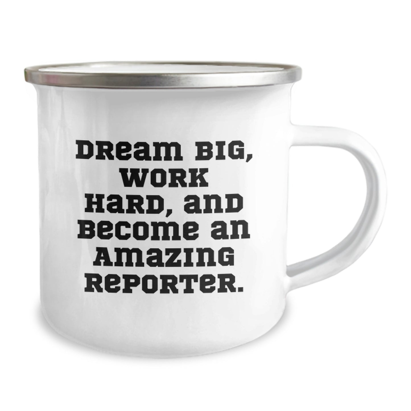 Inspiring Reporter Gifts, Funny Camping Mug for Reporter, Work Hard Become Amazing - Gifts from Friends for Reporter's Birthday - Image 2