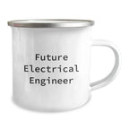 Unique Electrical Engineer Gifts for Christmas - Funny 'Future Electrical Engineer' Camping Mug, Stainless Steel with Enamel Finish