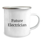 Funny Electrician Gifts for Men, Christmas Unique Gifts from Friends, 'Future Electrician' Camping Mug, Electrician Enthusiast Mug