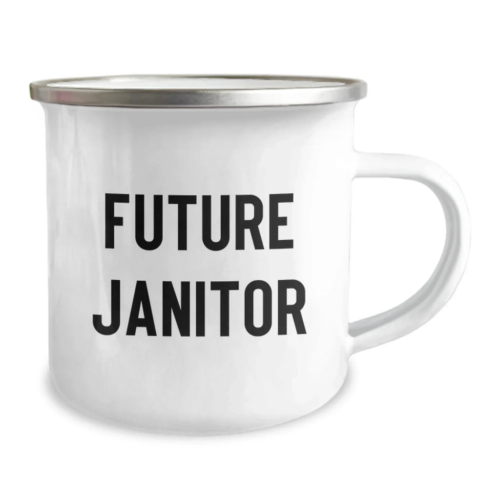 Funny Future Janitor Camping Mug Gifts from Friends for Men, Unique Christmas Unique Gifts Janitor
