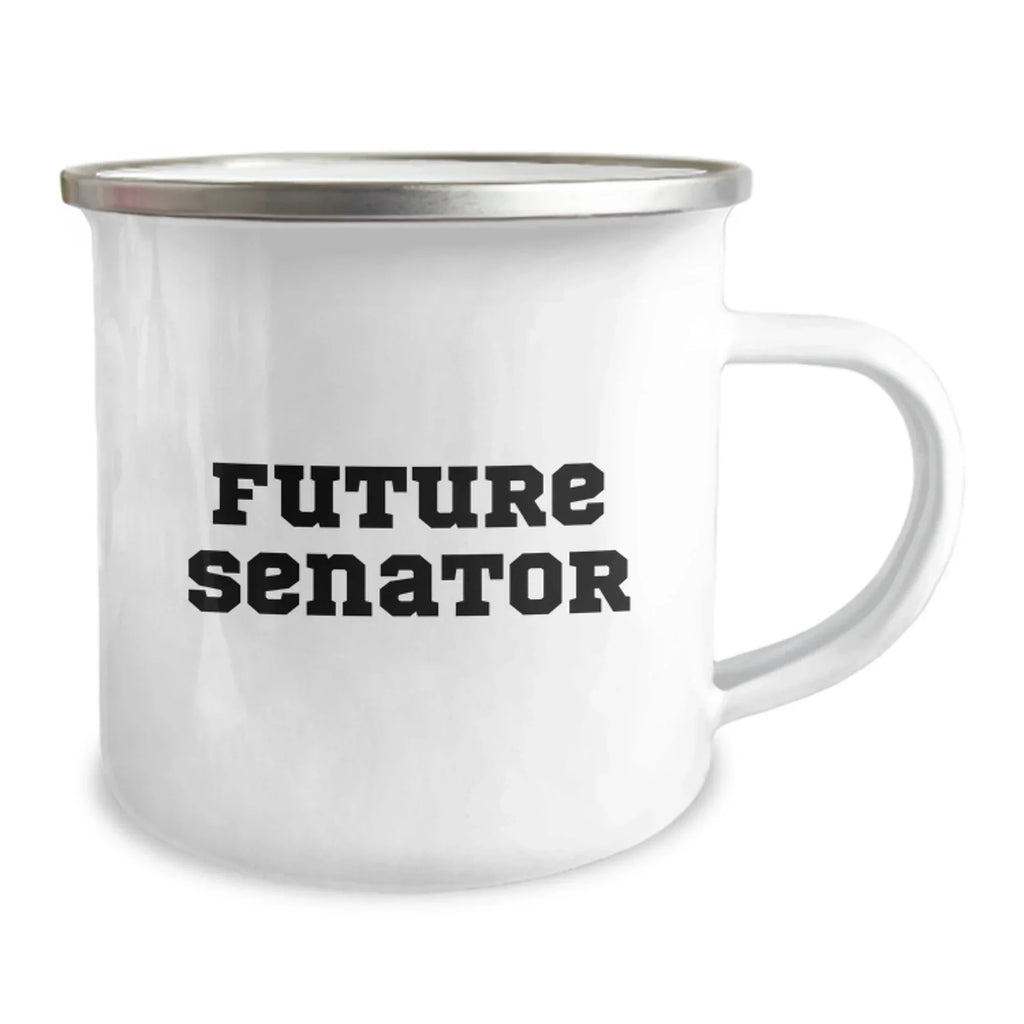 Funny Senator Gift Ideas for Him, Unique Christmas Memorable Presents from Men to Future Senator, Enamel Camping Mug