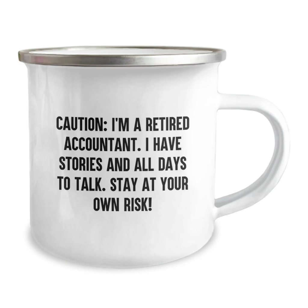 Funny Accountant Gifts for Men - 'Caution I'm A Retired Accountant' Camping Mug for Birthday Unique Gifts from Men to Friends - Image 2