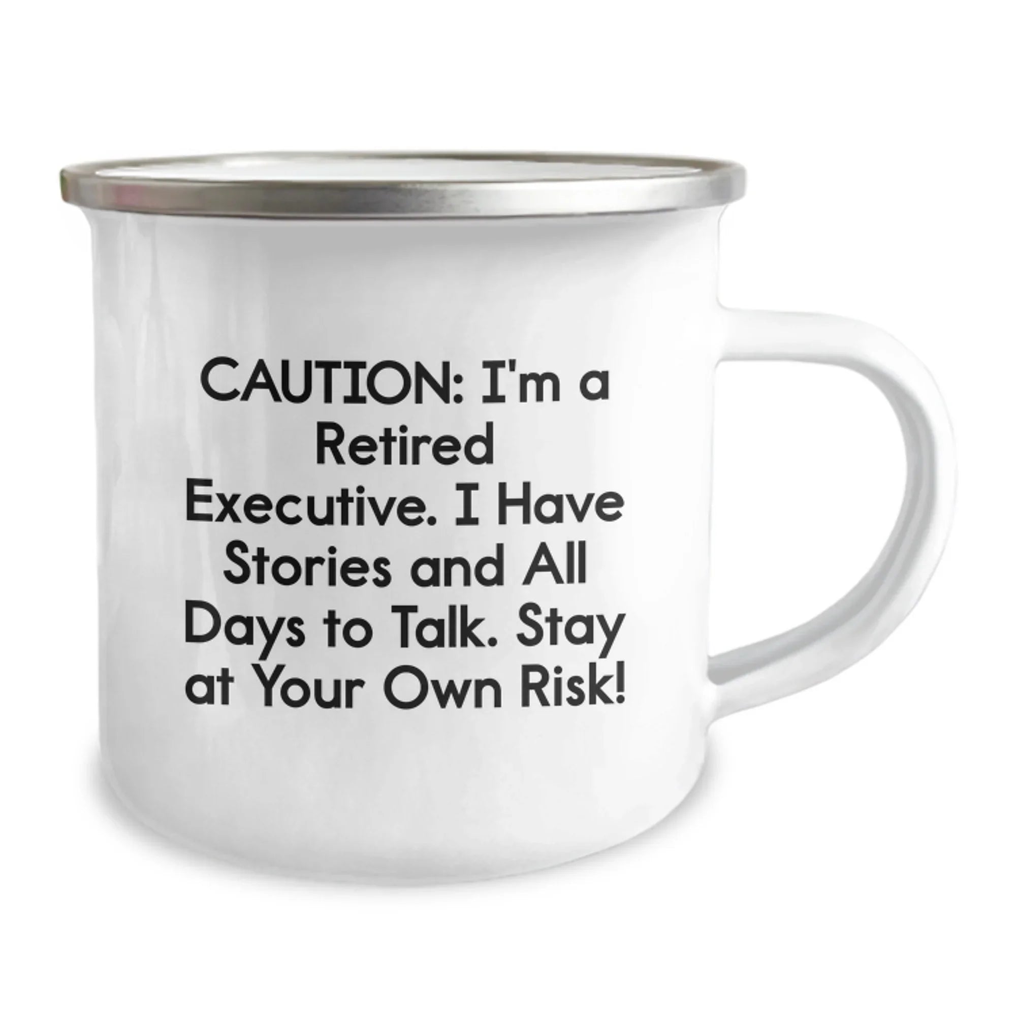 Executive Camping Mug - Funny Storytelling Christmas Unique Gifts for Men from Friends - 12 oz Stainless Steel
