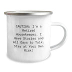 Funny Housekeeper Gifts for Men - Housekeeper Humor Camping Mug, Quirky Christmas Unique Gifts, Gifts from Friends, Housekeeper Quote Mug