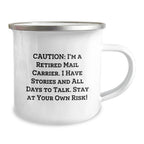 Funny Mail Carrier Gifts, Christmas Unique Mugs for Friends, Camping Mug from Retired Mail Carrier
