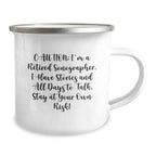 Sonographer's Humorous Gift, 'Caution: I'm A Retired Sonographer...' Funny Camping Mug for Birthday, Gifts from Family, Friends, Coworkers