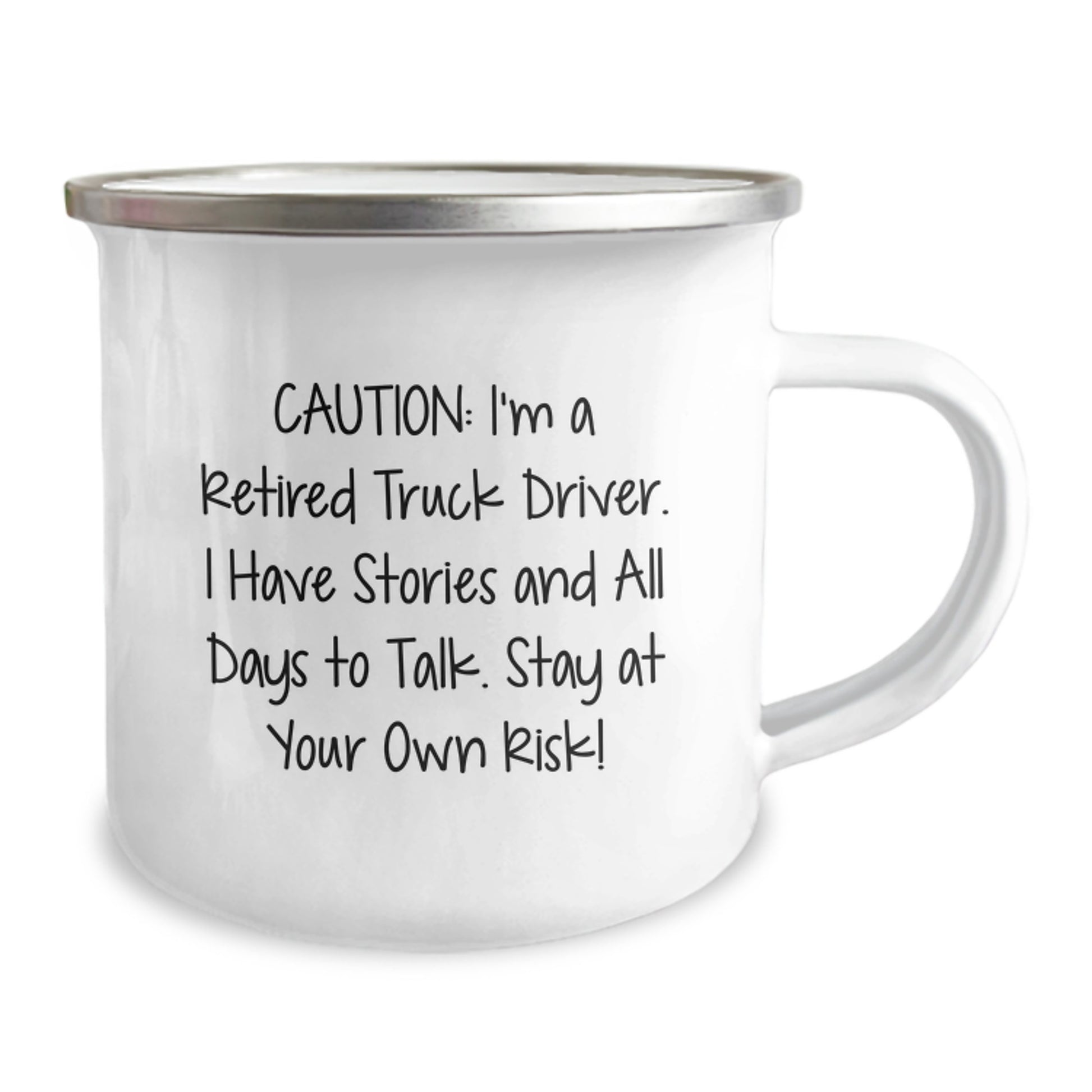 Funny Truck Driver Gifts for Men - Camping Mug with Caution I'm A Retired Truck Driver - Unique Christmas Unique Gifts from Friends to Family - Image 2
